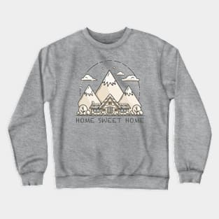 Home Sweet Home text with house near mountains Crewneck Sweatshirt